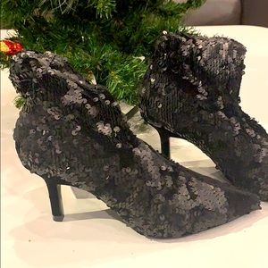 Zara Black Sequin Boots